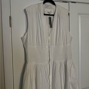 Anthropologie White Sleeveless Midi Dress